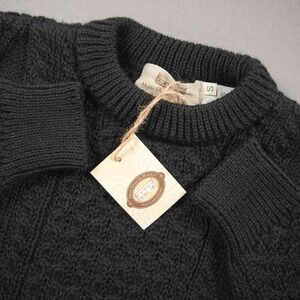 ARAN SWEATER MARKET Hand Knit Size XS Sweater Ireland Black Cable Mens